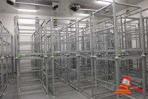 95 · 10 X ASSORTED GALVANISED 2 TIER HANGING/DRYING RACKS. CAN ALSO BE USED AS STORAGE STILLAGE. 8 X APPROX 1010 X 1010 X H1450MM, 2 X APPROX 1500 X 1200 X H1450MM