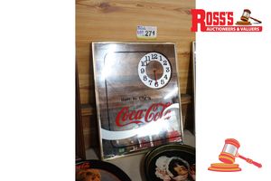 271 · VINTAGE COCA-COLA MIRRORED CLOCK