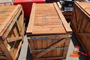 183 · 1 X BUCYRUS FP ROLLER TRACK LOAD, MODEL: RH340/6060, PART NUMBER: UK340RL-1K, APPROX; 1.25M W X 560MM D X 760MM H , IN A CRATE (B2633124)