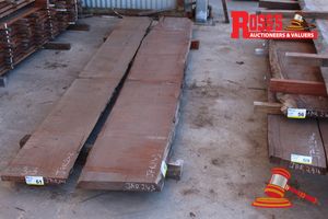 JAR243 - JARRAH FEATURE AND BETTER GRADE 390-450x50mm @ 3.3m - Rough sawn Slab