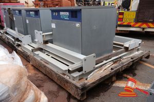 4 X Robusch Robox Screw Compressors Mounted On Frames, Some Pipework And Valves Attached (Cmr158829)