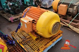 1 X Pope Induction Motor, Frame: D315sd, 132kw, 415v, 1485rpm, 3 Phase, Sn:66895, Approx; 1.2m W X 760mm H X 840mm D, On Yellow Grated Skid (Some Marks), Untested (Ref:Ols7495757#2)