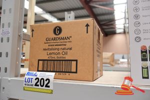 202 · 12x BOTTLES OF GUARDSMAN REVITALISING NATURAL LEMON OIL, 473ml