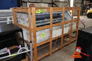 1 X Arneg Glascow H135 3 Tier Refrigerated Display Cabinet, Silver, End Section. Model: Glasgow H135 Cls 244 23050, Sn:96238443k. Requires Remote Refrigeration System. Approx 2500 X 1100 X H1300mm, Untested (Unused). In Transport Crate