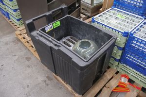118 · BLACK PLASTIC TROLLEY, TOASTER, PENDENT LIGHT FITTING, UNTESTED (SOME MARKS)