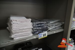 Bundle Including: 4x Pairs Of Checkered Chefs Pants, Size: L, 5x Packs Of Tea Towels And 9x White Aprons