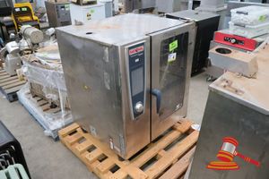 4 · 1 X RATIONAL COMBI OVEN, MODEL: SCC WE 101, 20.2 KW, SN:E11SH15042453387, 3NAC415V 50/60HZ, WATER PRESSURE 150-600 KPA, UNTESTED, SOME MARKS, APPROX; 870MM W X 730MM D X 1M H, ON A PALLET (IRIS-031565)