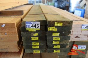 445 · 14x LENGTHS OF NON-STRUCTURAL, H4 TREATED PINE TIMBER, APPROX 170 x 35mm x 3.6m