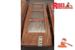 Timber Door With 3x Glass Panels, Code: Ed 20, 2040 X 820 X 38mm