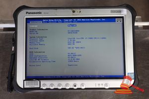 27 · PANASONIC FZ-G1 TOUGHPAD, INTEL CORE i5 7300U 2.60GHZ CPU, 8GB RAM, 500GB SSD / NO OS, 12050 HOURS, SN:9ATSC70188 / AN:ITT25747, UNTESTED ( NO CHARGER / SOME MARKS)