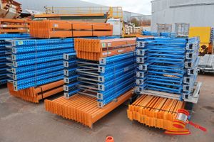66 · Qty of Dexion Mk8 Speedlock Pallet Racking 11 @ 3000mm high x 840mm deep frames 18 @ 3700mm long x 95mm high beams 18 @ 2750mm long x 95mm high beams