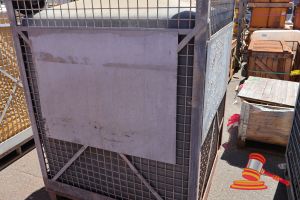 198 · METAL STILLAGE CONTAINING A 1500L BULKIBOX LIQUID STORAGE TANK, APPROX; 1.2M W X 1.7M H X 1.1M D, SOME MARKS