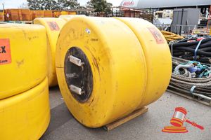 3 X RESINEX MARINE BUOYS, YELLOW, APPROX 1.8M DIAMETER (USED, SOME MARKS)