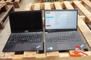 53 · 1 X LENOVO T14S, 14 INCH TOUCH NOTEBOOK, FAULT: BROKEN SCREEN HINGE, INTEL CORE i5 1145G7 2.60GHZ, 16GB RAM, 256GB SSD / NO OS, SN: PC27R407 / AN:ITT33604, UNTESTED, 1 X LENOVO T480S, 14 INCH TOUCH NOTEBOOK, FAULT: DEAD BATTERY, INTEL CORE i5 8250U 1.60GHZ, 8GB RAM, 256GB SSD / NO OS, SN: PC14S08H / AN:ITT27218, UNTESTED ( SOME MARKS / NO CHARGER )