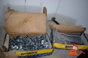 Lot of Unused Carton of Bremick Type 17 Timber Roofing Screws Size 14-10x75 & Carton of Bremick M12 x 300mm Galvanised Bolts & Nuts