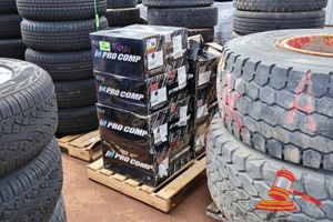 54 · 7 X PRO COMP RIMS, MODELS: PN:5174-785550N, PN:5174-788355, AND PN:5174-888365, SIZES: 17X8 AND 18X9, FINISH: SATIN BLACK MILLED, (BOXED), ON A PALLET