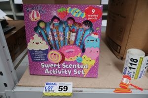 59 · BOX OF SWEET SCENTED ACTIVITY SETS, UNOPENED