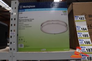 189 · WESTINGHOUSE LED 100W LIGHT, BRUSHED NICKEL FINISH WITH ACRYLIC SHADE, DIMMABLE, CODE: 6401235