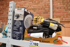 192 · BUNDLE OF ASSORTED ITEMS INCLUDING: CEILING EXHAUST FAN, PVC SPLINE ETC