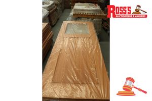 173 · TIMBER DOOR WITH GLASS PANEL, CODE: BEDUGUL, 2040 x 820 x 40mm