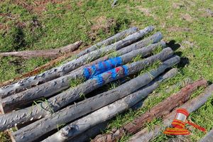 449 · BUNDLE OF 25 X JARRAH FENCE POSTS LOGS - 2.0 M LONG, 100mm DIAMETER