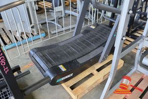 6 · 1 X CHASING BETTER AIRRUNNER TREADMILL, NON-MOTORISED CURVED MANUAL, (UNTESTED), SOME MARKS, APPROX; 1.6M L X 75CM W X 1.5M H, ON A PALLET