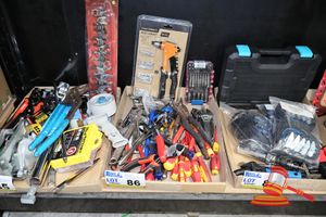 Tray Of Assorted Tools, Including Craft Right Rivet Gun Kit, 60 Piece, Pliers, Screwdrivers, Wrenches, Spanners, Belt Punch Etc