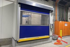 189 · ASA FLEXIBLE RAPID PVC ROLLER DOOR WITH PUSH BUTTON AND SENSOR ACTIVATION. 240v HARD WIRED. LOCATED IN MAIN DOCKING / COOLROOM AREA - OPENING APPROX 3100 X 2850MM. SELLER TO DISCONNECT POWER. PURCHASER TO REMOVE - OWN TOOLS AND HELP REQUIRED - EWP REQUIRED FOR REMOVAL. REMOVAL BY ARRANGEMENT AFTER 16TH SEPTEMBER