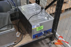 74 · 1 X BIRKO COUNTER TOP BAIN MARIE, MODEL: 1110103, 1500W, SN:2309005674, 220-240V, INCLUDES LIDS. APPROX 330 X 540 X H270MM