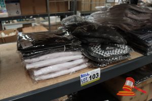 103 · BUNDLE OF EXTRA SMALL CHEFS UNIFORMS INCLUDING: WHITE CHEFS JACKETS, BLACK CHEFS POLOS AND BLACK APRONS