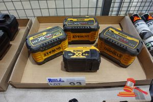 93 · 4 X DEWALT XR FLEXVOLT BATTERY, 18V/54V, VARIOUS CAPACITIES INCLUDING 5.0AH AND 12.0AH (UNTESTED)