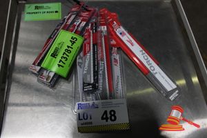48 · 6 X MILWAUKEE SAWZALL RECIPROCATING SAW BLADES, VARIOUS MODELS INCLUDING 49-22-2205, 48-00-5787, 48-00-5342, 48-00-5201 (BOXED)