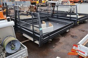 Icr Engineering Black Ute Tray With Fold Out Sides And Cage Back, Some Rust/Marks, Approx; 1.8m W X 2.4m L