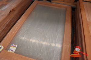 387 · TIMBER DOOR WITH GLASS PANEL, CODE: 96, 2040 x 1000 x 40mm