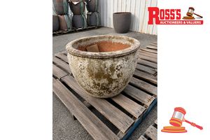 143 · Matching set of 3 Stone Planters - Sizes: 86 x 61 cm, 64 x 47 cm, 46 x 34 cm, RRP $1,700 Create a refined designer display from the substantial Atlantis range. The natural Stone finish and softly textured clay character give this graduating trio a timeless look suited to statement planting in a wide range of outdoor settings. Crafted from traditional clay, these are substantial, very heavy planters with the solid feel and authentic character of traditional pottery. Their weight gives them a grou