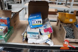 179 · BUNDLE WITH ASSORTED SCREWS, NUTS, BOLTS ETC