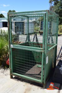 Steel Framed Double Height Materials Handling Cage with Two Access Doors, Size 1130mm x 1130mm x 1940mm High