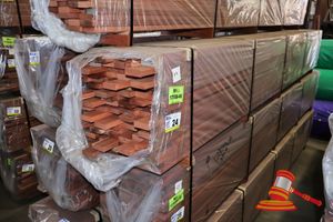 24 · Jarrah 65x20 Decking, Random length, 360 L/M, 25.2M2 WITH A 5mm GAP, TRANSPORT SIZE 3MTR x 400 x 400 (pack# 49)