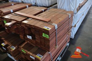 95 · PACK OF JARRAH DECKING FEATURE, 108 LM, 086 x 019, 9.82M2 WITH 9.5mm GAP (PACK NO: 320026174) TRANSPORT DIMS PACK SIZE L900 x W520 x H450,