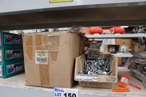 150 · BUNDLE WITH ASSORTED SCREWS, BOLTS, NUTS ETC