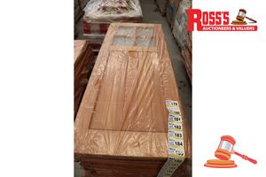 Timber Door With 4x Glass Panels, Code: Kuta, 2040 X 820 X 38mm