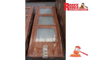 Timber Door With 3x Frosted Glass Panels, Code: Ed 20, 2040 X 820 X 38mm