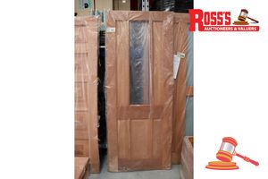 Timber Door With Glass Panel, Code: Papua, 2040 X 820 X 40mm