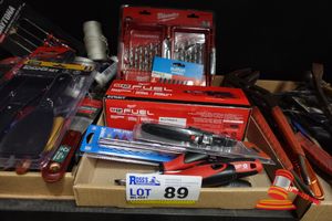 1 X Milwaukee Thunderweb Drill Bit Set, 25 X Hss-G, 1 X Milwaukee M12 Fuel Straight Grinder In Box Model: M12 Fdgs-0, 1 X Sutton Supasco Screwdriver Bit Set, Various Other (Poss Unused, Untested)