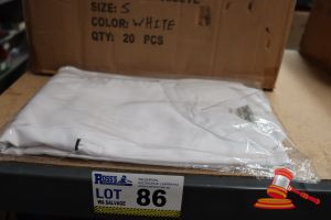 86 · 20x WHITE SHORT SLEEVE CHEFS JACKETS, SIZE: S