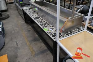 Metal Bench With A Pattern Artwork Top, Some Marks, Approx; 2.3m W X 700mm D X 810mm H