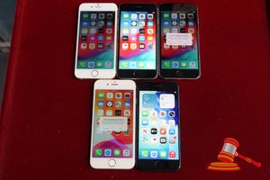 6 · 3 X APPLE IPHONE 6 ( 1 X 32GB, 1 X 64GB MINOR GLASS CRACK, 1 X 128GB STORAGE), 1 X IPHONE SE, 64GB STORAGE, 1 X 1 X IPHONE 6S, 64GB STORAGE, ALL ITEMS UNTESTED (SOME MARKS / NO CHARGERS)
