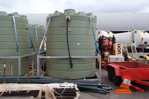 Coerco 14kl Poly Tank In Steel Frame, Approx; 2.7m W X 2.7m D X 3m H, Some Marks (Asset No; Wt005)