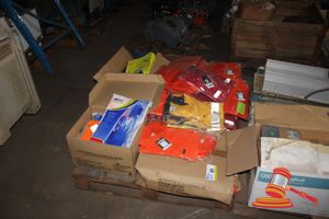 61 · ASSORTED WORK WEAR CLOTHING INCLUDING LONG SLEEVE WORK SHIRTS, VESTS AND COVERALLS. ASSORTED SIZES. UNUSED