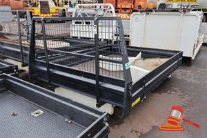Icr Engineering Black Ute Tray With Fold Out Sides And Cage Back, Some Rust/Marks, Approx; 1.8m W X 2.4m L
